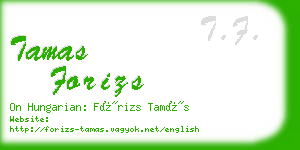 tamas forizs business card